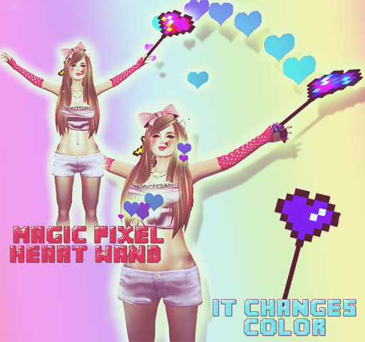 .:Pinku*Pantsu:.<3Magic pixel heart Wand
