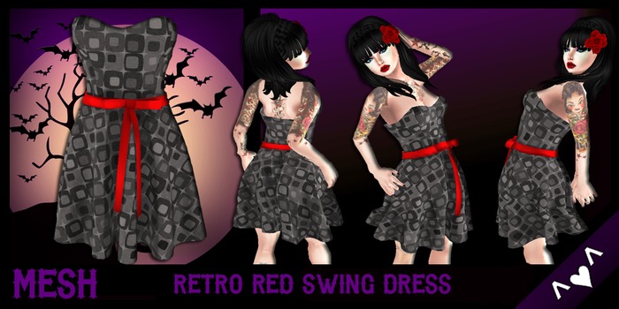 ^v^DRBC^v^Retro Red Swing Dress