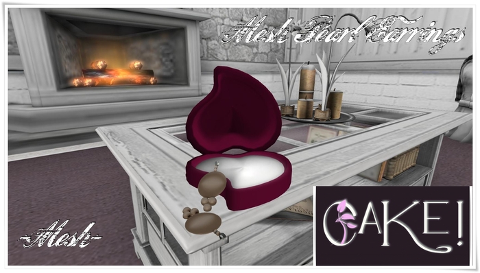 [[>CaKe!!<]] Mesh Pearl Earrings- Taupe