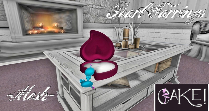 [[>CaKe!!<]] Mesh Pearl Earrings- Marine