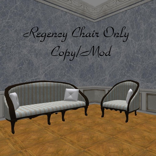 Regency Chair ~Turquoise Stripe~