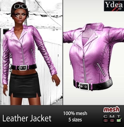 *Ydea* Mesh Leather jacket Pink