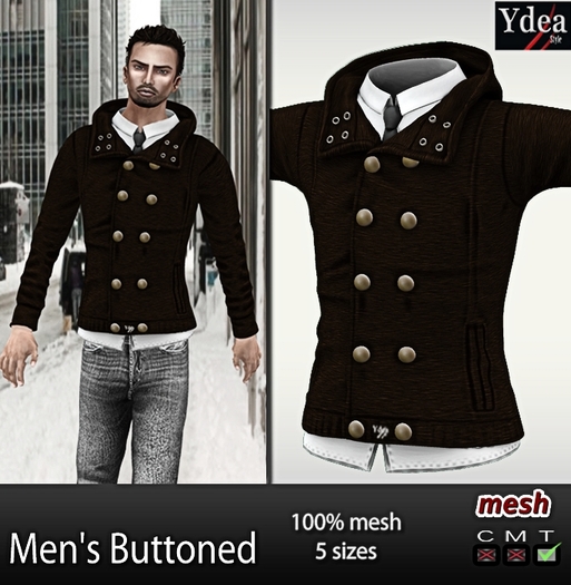 *Ydea* Men's Buttoned Jacket Brown