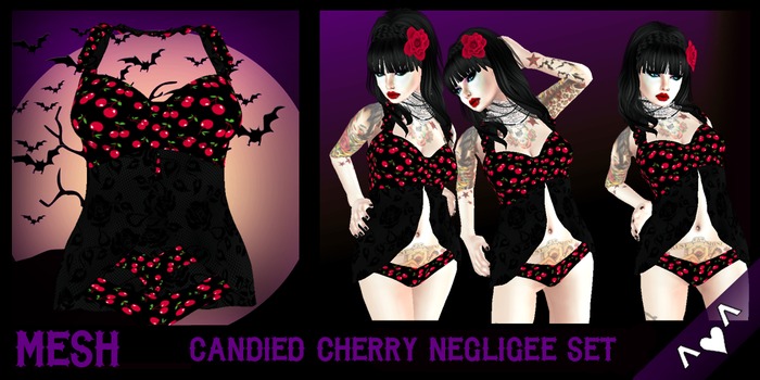 ^v^DRBC^v^Candied Cherry Lingerie Set