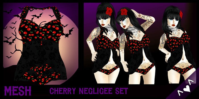 ^v^DRBC^v^Cherry Lingerie Set
