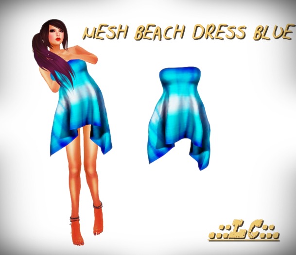 .::LC::.  MESH BEACH DRESS BLUE (XS/S/M/L/XL)