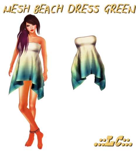.::LC::.  MESH BEACH DRESS GREEN (XS/S/M/L/XL)