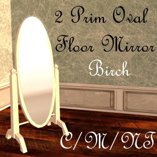 2 Prim Oval Floor Mirror ~Birch~