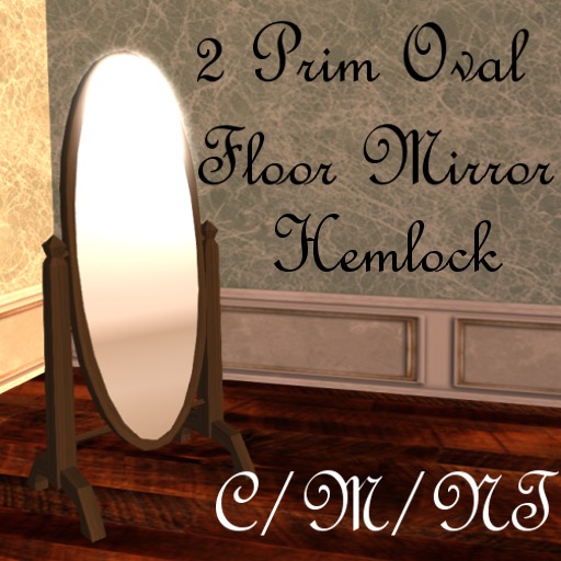 2 Prim Oval Floor Mirror ~Hemlock~