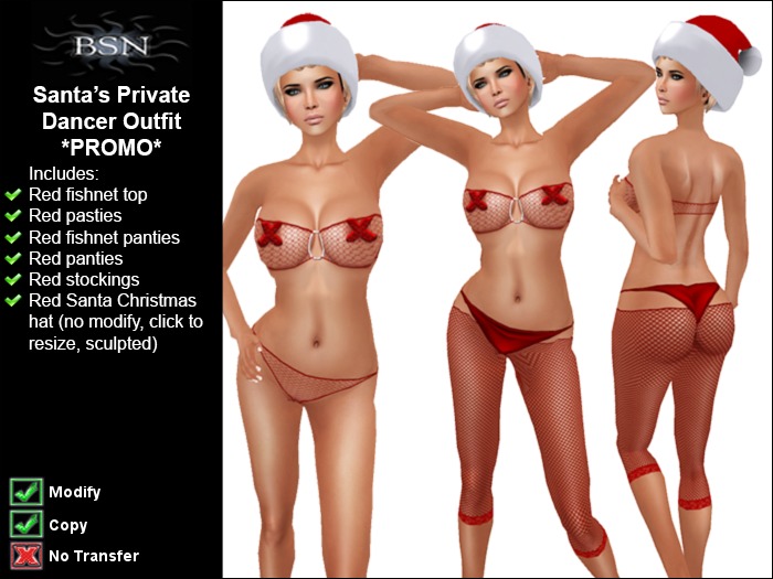 BSN Santa's Private Dancer Outfit *PROMO*
