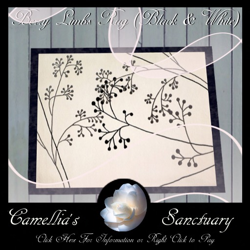 UPDATED! Berry Limbs Rug (Black & White)