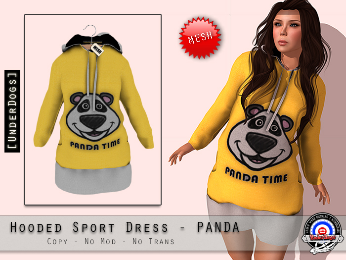 [UnderDogs] - Hooded Sport Dress - Panda Time - Mesh