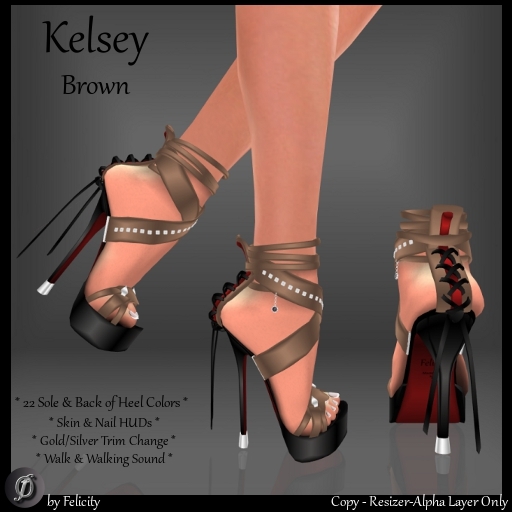 *Felicity* Kelsey Stilettos - Brown Studded High Heels Shoes with Color Change Sole Sculpted Shoe (22 Texture Options)