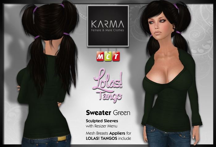 Karma - Sweater Green with Lolas Tango Applier