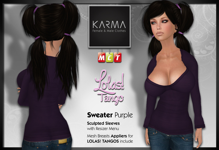 Karma - Sweater Purple with Lolas Tango Applier