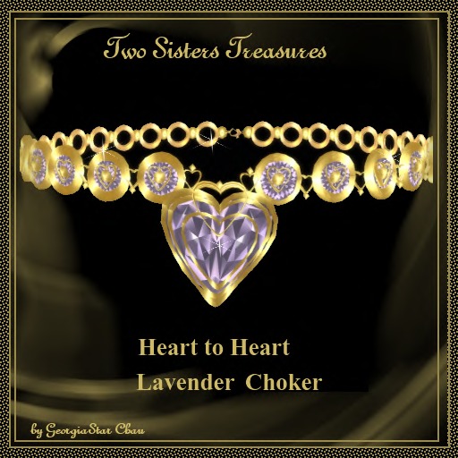Heart to Heart Double Lavender Choker.
