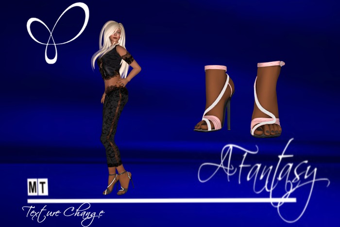 AFantasy Texture Change Lace & Diamond Wave Heels