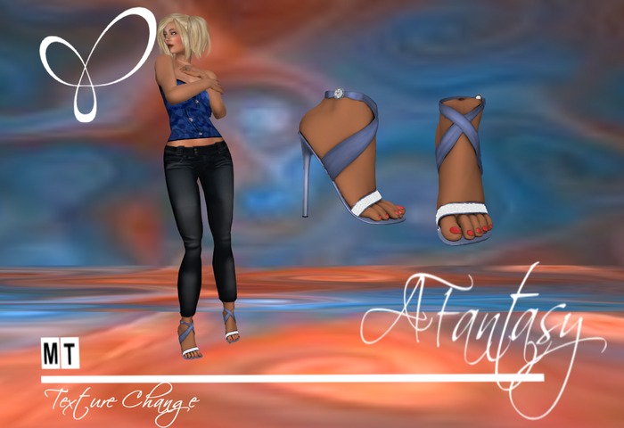 AFantasy Texture Change Diamond Strap Sandals