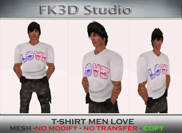 FK3D T-SHIRT MEN LOVE