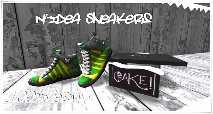 [>CaKe!!<]] Ni-Idea Sneakers -Mesh-Yellow/Green