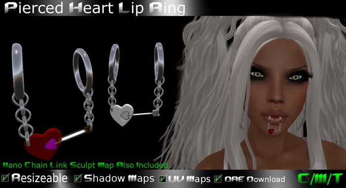 EVO - Piercing Heart Lip Ring Boxed 