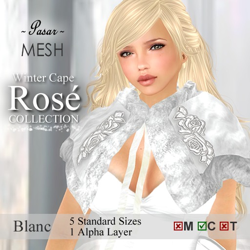 Rose Winter Cape Blanc 