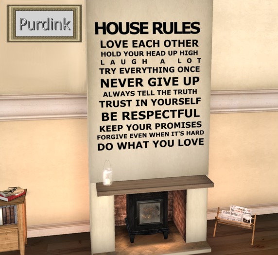 House Rules (Black) Wall Decal