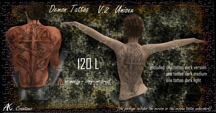 demon tattoo v2 unisex