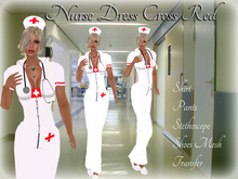Maternity Clinic LadyS - Nurse Dress Cross Red