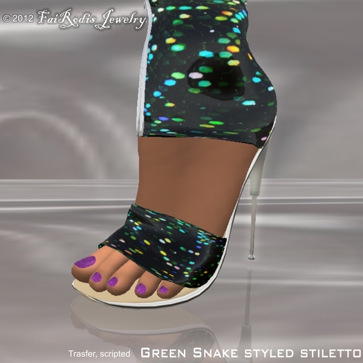 FaiRodis Green Snake styled stiletto