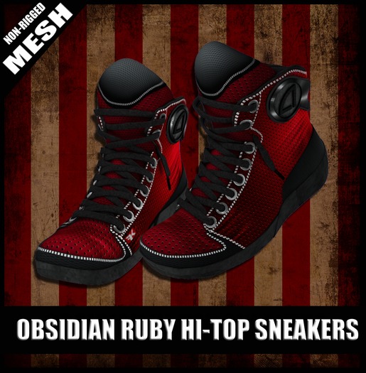 FK! - Obsidian Ruby Hi-top Sneakers