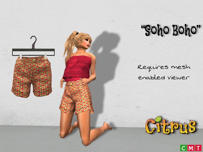 *Citrus* - Soho Boho Shorts