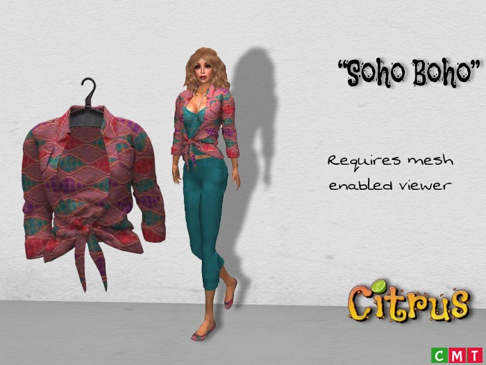 *Citrus* Soho Boho Jester Knotted Shirt