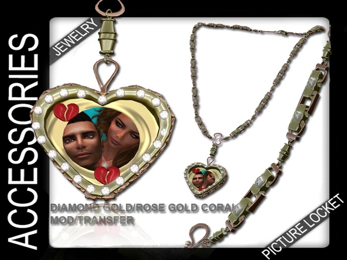 PCD Picture Locket Gold 