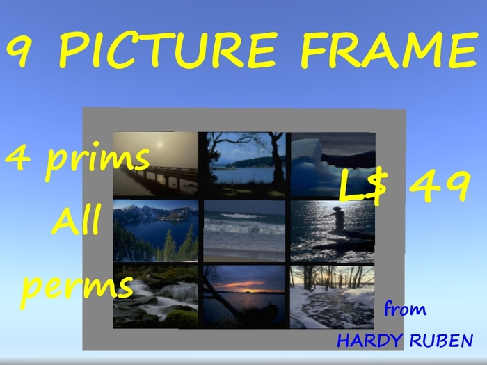 9 Picture Frame - 4 prims incl. pictures