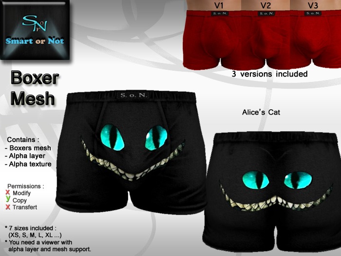 Alice's cat black boxer - MESH