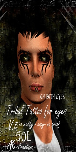 tribal tattoo for on both eyes  v.5