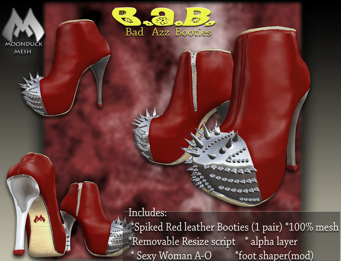 B.A.B_Spiked red-l/chrome