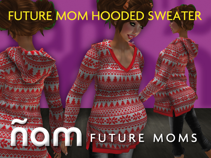 Future Mom Hooded Sweater (Red)