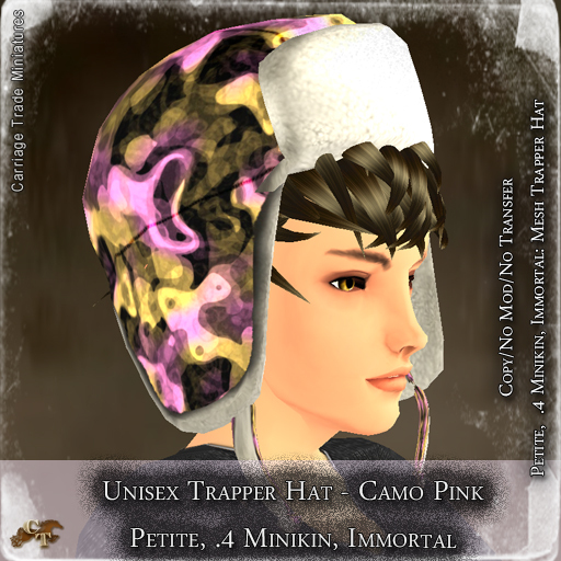 @CTM@ Trapper Hat (P/I Unisex) Camo Pink
