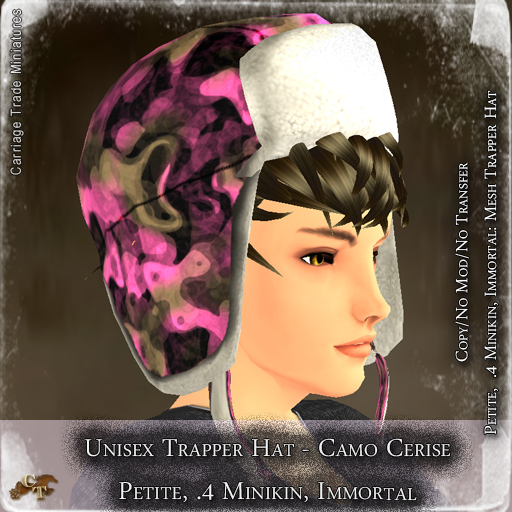 @CTM@ Trapper Hat (P/I Unisex) Camo Cerise