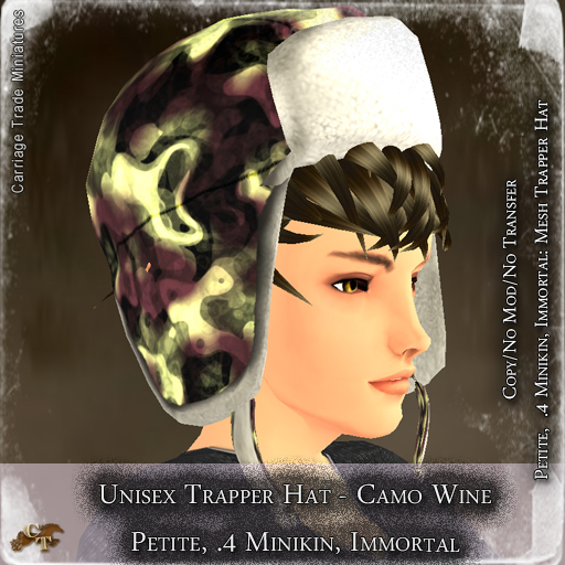 @CTM@ Trapper Hat (P/I Unisex) Camo Wine