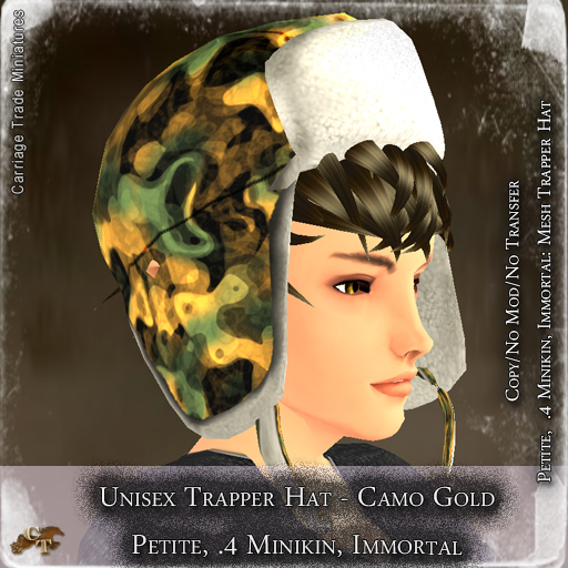@CTM@ Trapper Hat (P/I Unisex) Camo Gold