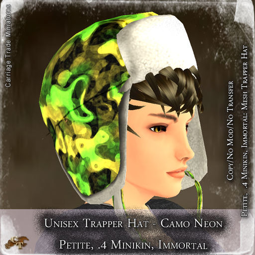 @CTM@ Trapper Hat (P/I Unisex) Camo Neon