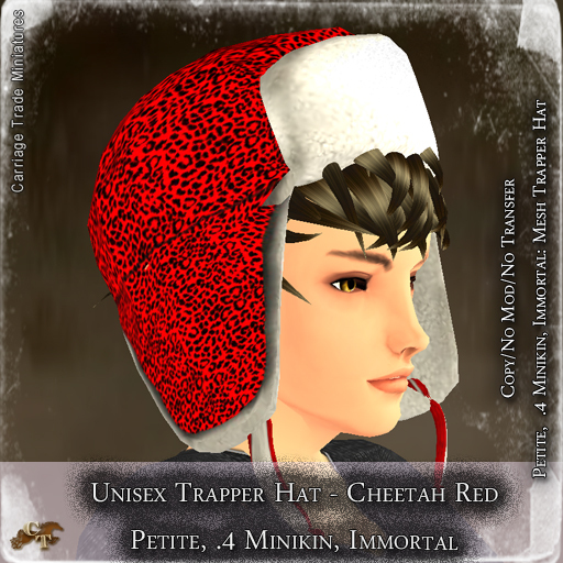 @CTM@ Trapper Hat (P/I Unisex) Cheetah Red