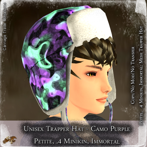 @CTM@ Trapper Hat (P/I Unisex) Camo Purple