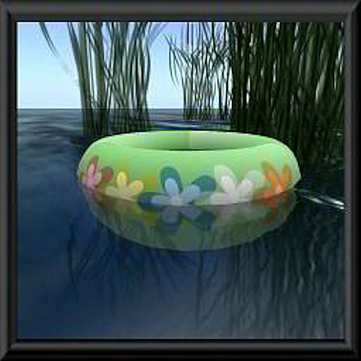 Green Floral ~ Inner Tube Float Box (rez me and open me)