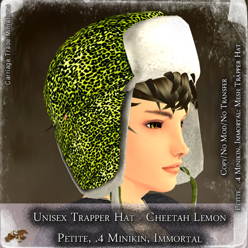 @CTM@ Trapper Hat (P/I Unisex) Cheetah Lemon