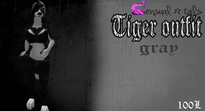 gray/black tiger outfit