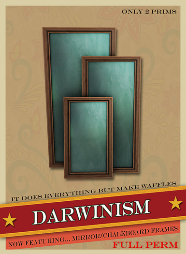 (Darwinism) Mirror/Chalkboard frames (full perm) (100% mesh)